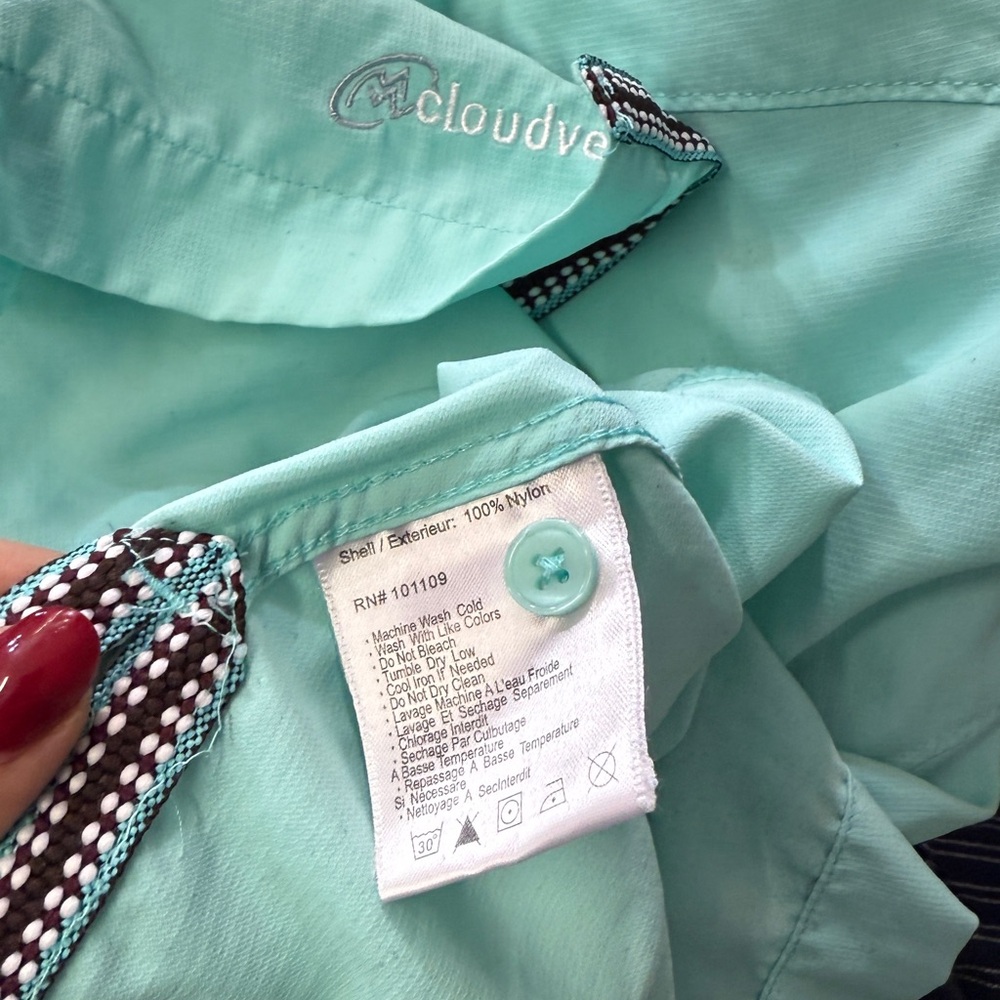 Blue Cloud Veil Half Button Pullover Windbreaker … - image 7